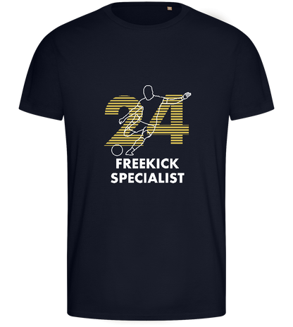 Freekick Specialist Design - Basic men's fitted t-shirt_FRENCH NAVY_front