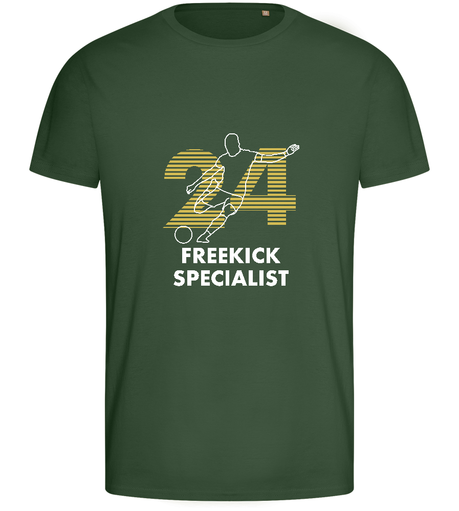 Freekick Specialist Design - Basic men's fitted t-shirt_GREEN BOTTLE_front