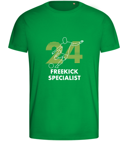 Freekick Specialist Design - Basic men's fitted t-shirt_MEADOW GREEN_front