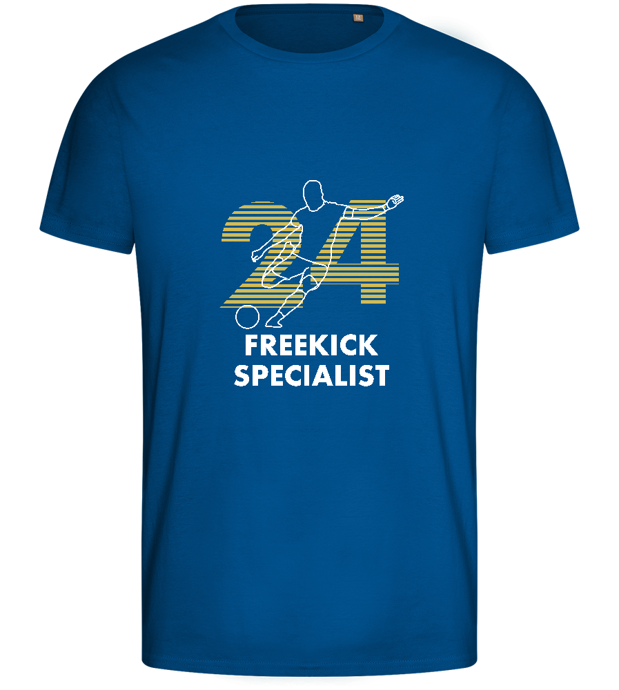 Freekick Specialist Design - Basic men's fitted t-shirt_ROYAL_front