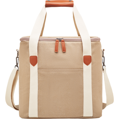 Large Cooler Bag in Canvas_BEIGE_front