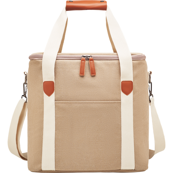 Large Cooler Bag in Canvas_BEIGE_front