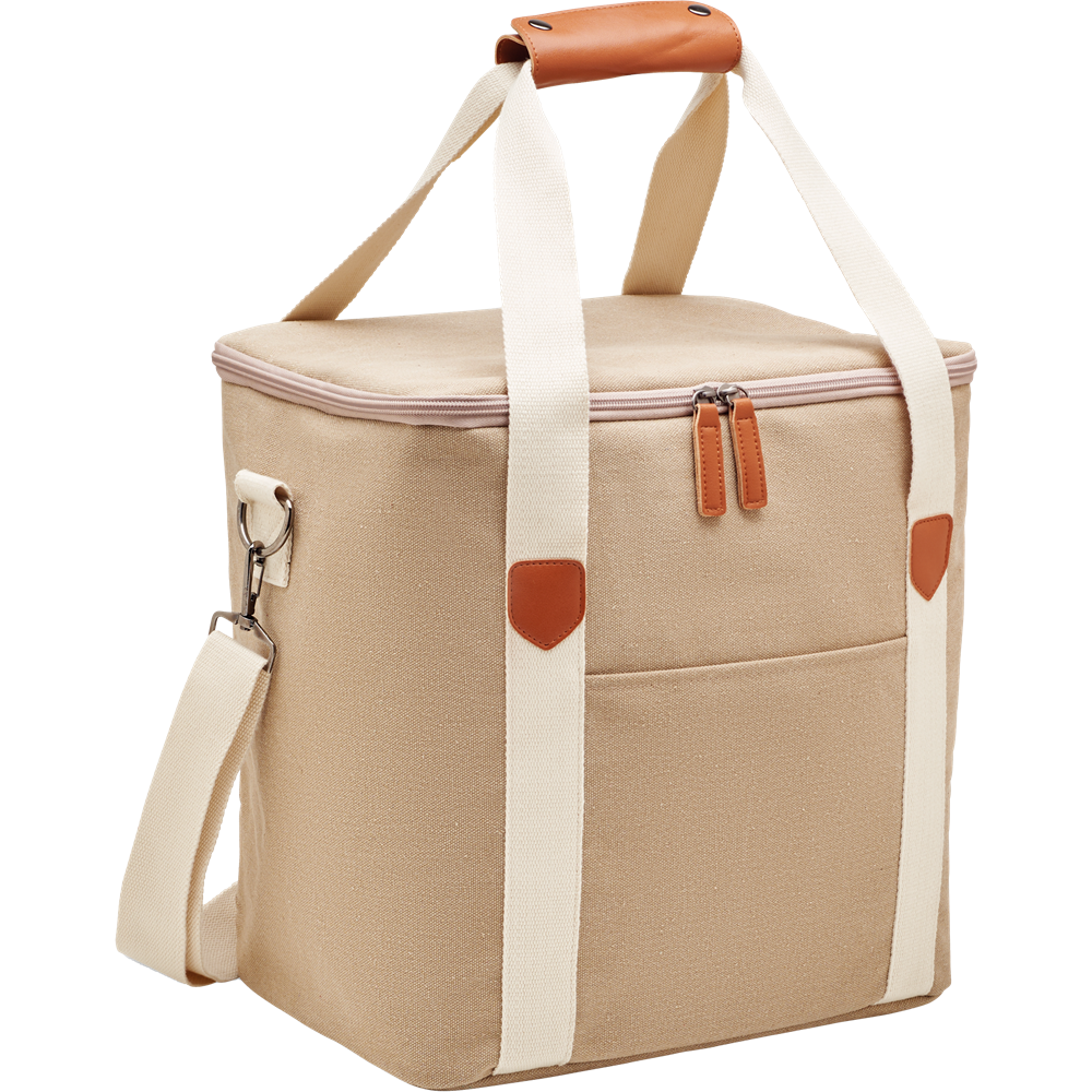 Large Cooler Bag in Canvas_BEIGE_DETAILEDIMAGE_front_1