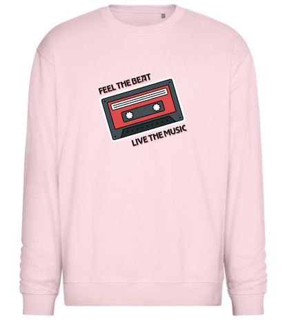 Live the Music Design - Comfort Essential Unisex Sweater_LIGHT PEACH ROSE_front