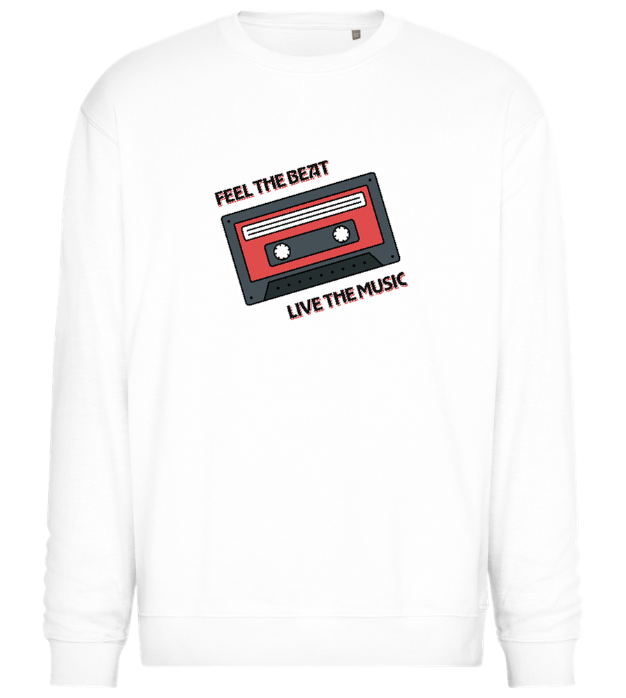 Live the Music Design - Comfort Essential Unisex Sweater_WHITE_front