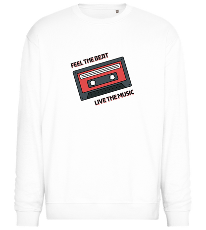 Live the Music Design - Comfort Essential Unisex Sweater_WHITE_front