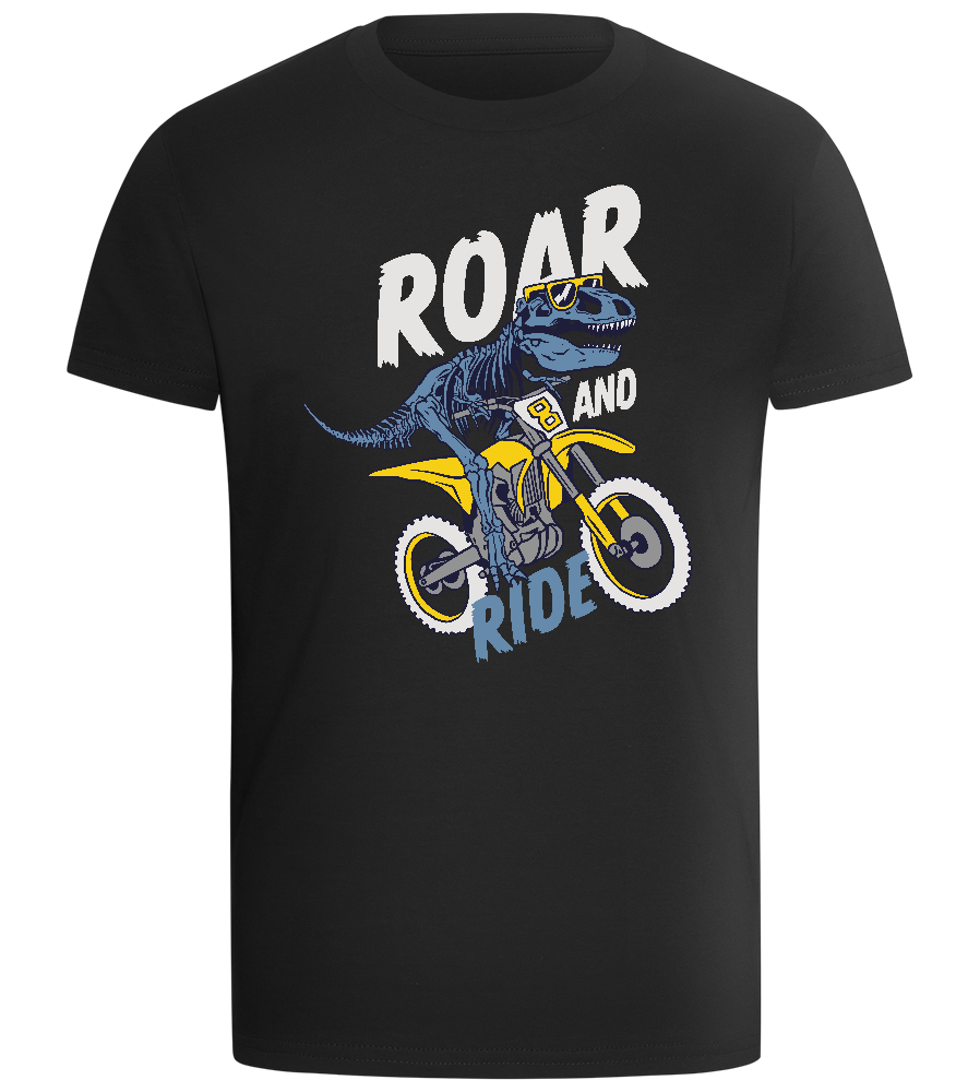 Roar and Ride Design - Comfort boys fitted t-shirt_DEEP BLACK_front