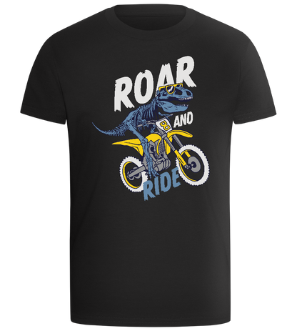 Roar and Ride Design - Comfort boys fitted t-shirt_DEEP BLACK_front