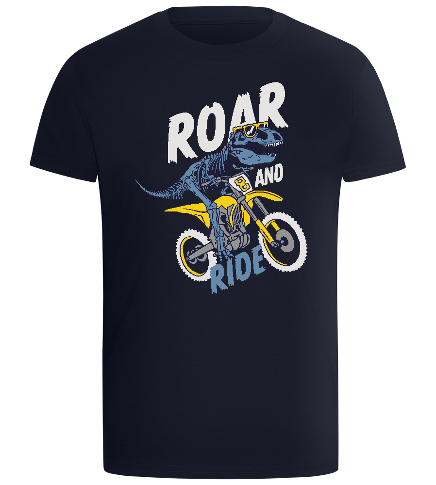 Roar and Ride Design - Comfort boys fitted t-shirt_FRENCH NAVY_front