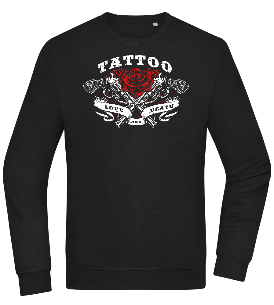 Tattoo Love Death Design - Comfort Essential Unisex Sweater_BLACK_front