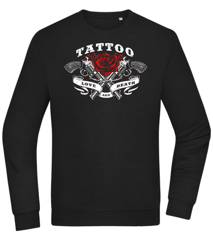 Tattoo Love Death Design - Comfort Essential Unisex Sweater_BLACK_front