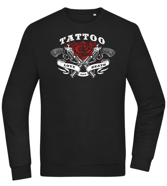 Tattoo Love Death Design - Comfort Essential Unisex Sweater_BLACK_front