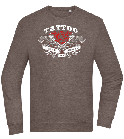 Tattoo Love Death Design - Comfort Essential Unisex Sweater_CHARCOAL CHIN_front