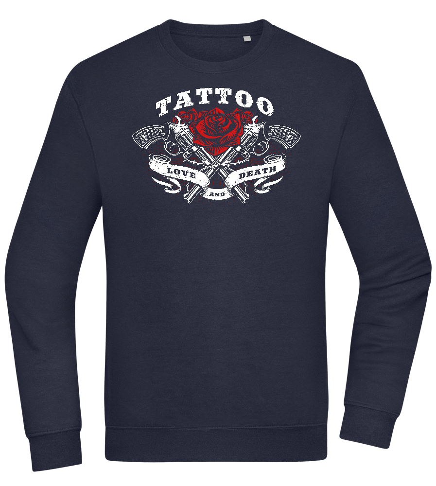 Tattoo Love Death Design - Comfort Essential Unisex Sweater_FRENCH NAVY_front