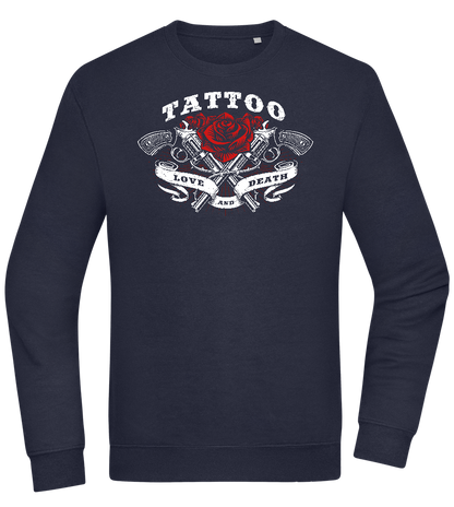 Tattoo Love Death Design - Comfort Essential Unisex Sweater_FRENCH NAVY_front