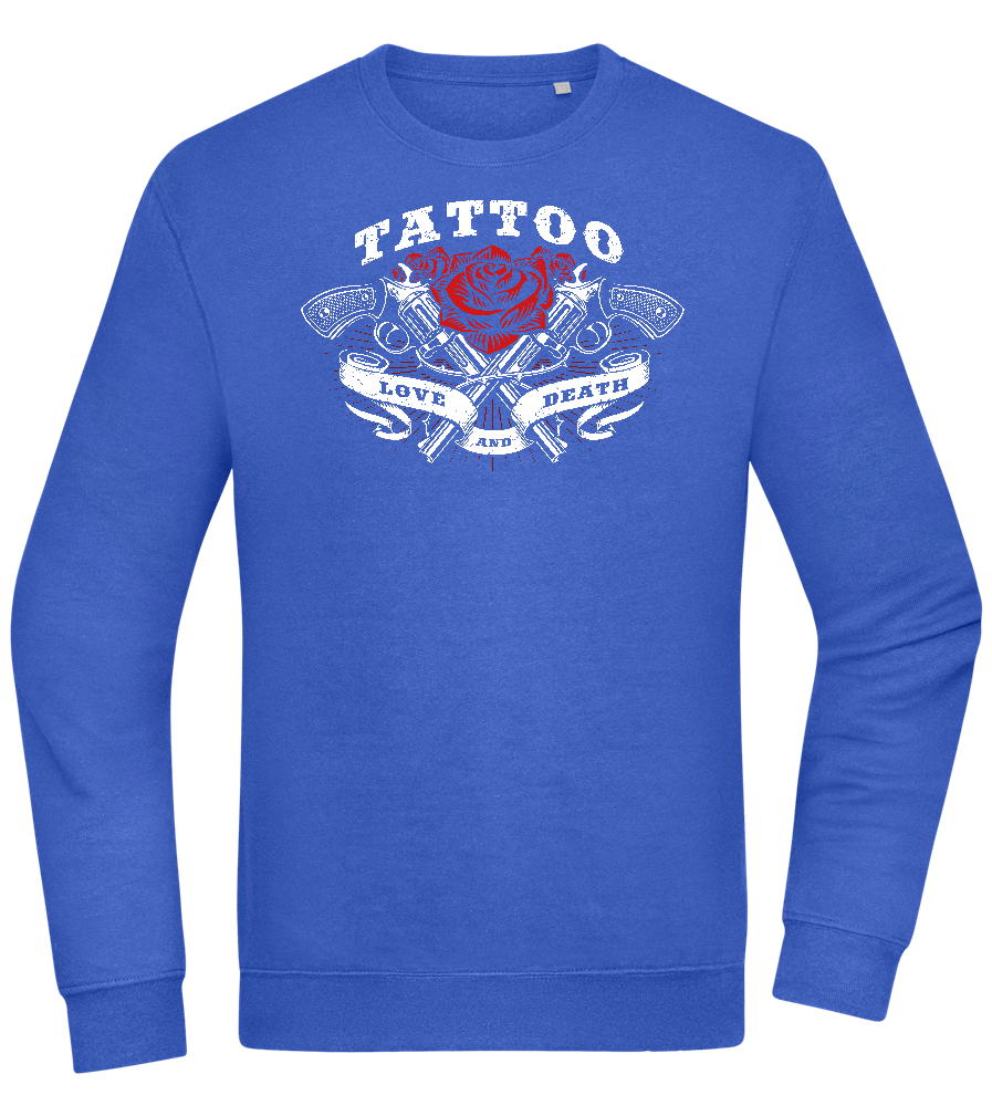 Tattoo Love Death Design - Comfort Essential Unisex Sweater_ROYAL_front