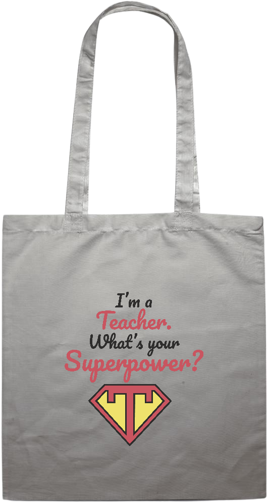 Im a Teacher Design - Premium colored cotton tote bag_GREY_front