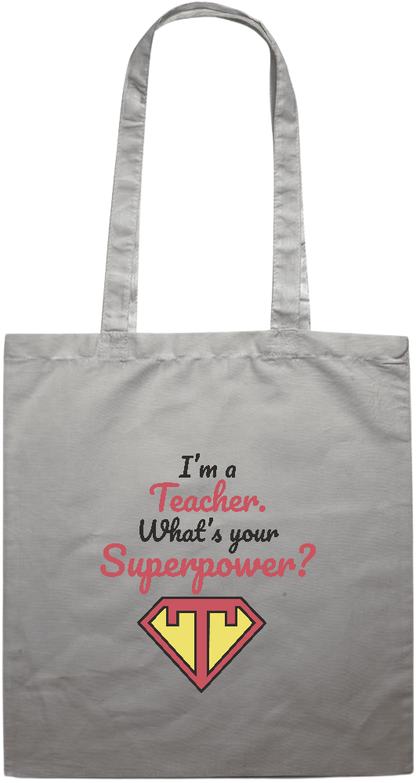 Im a Teacher Design - Premium colored cotton tote bag_GREY_front