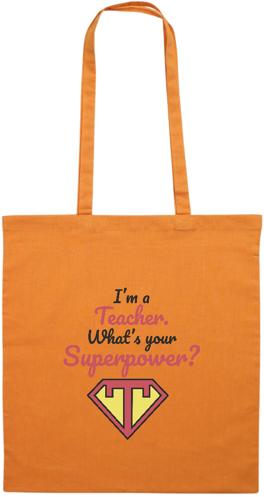 Im a Teacher Design - Premium colored cotton tote bag_ORANGE_front