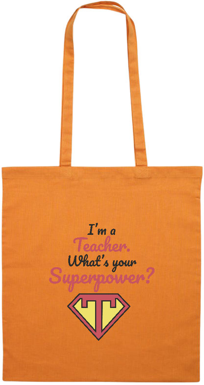 Im a Teacher Design - Premium colored cotton tote bag_ORANGE_front