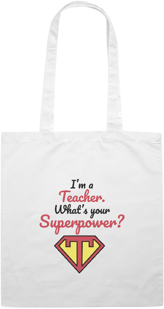 Im a Teacher Design - Premium colored cotton tote bag_WHITE_front