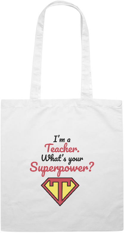 Im a Teacher Design - Premium colored cotton tote bag_WHITE_front