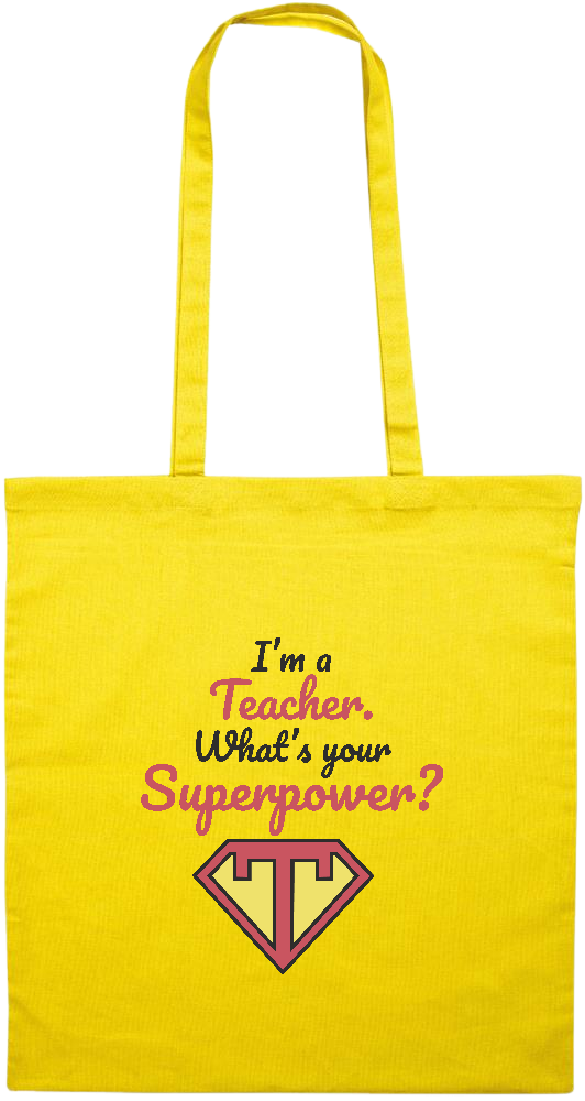 Im a Teacher Design - Premium colored cotton tote bag_YELLOW_front