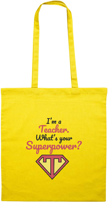 Im a Teacher Design - Premium colored cotton tote bag_YELLOW_front