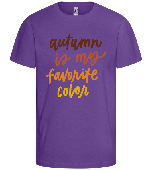 My Favorite Color is Autumn Design - Basic kids t-shirt_DARK PURPLE_front