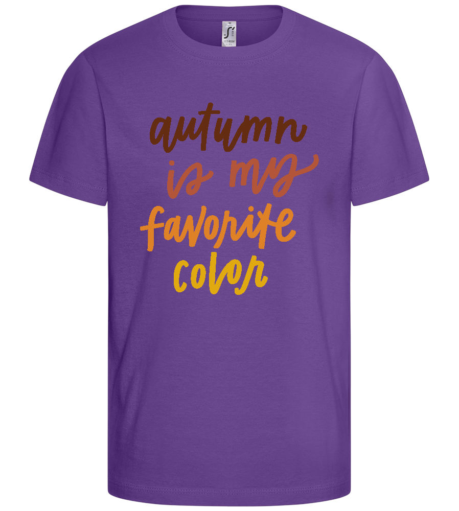 My Favorite Color is Autumn Design - Basic kids t-shirt_DARK PURPLE_front