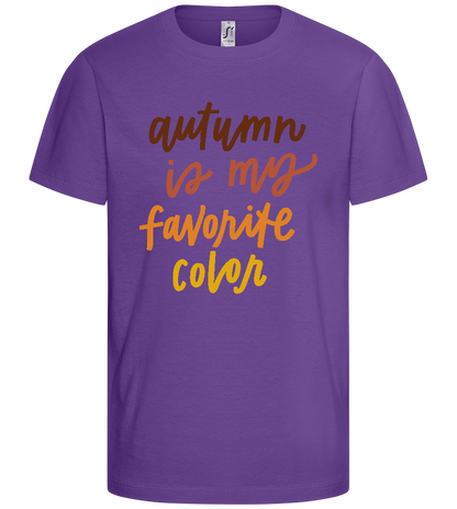 My Favorite Color is Autumn Design - Basic kids t-shirt_DARK PURPLE_front