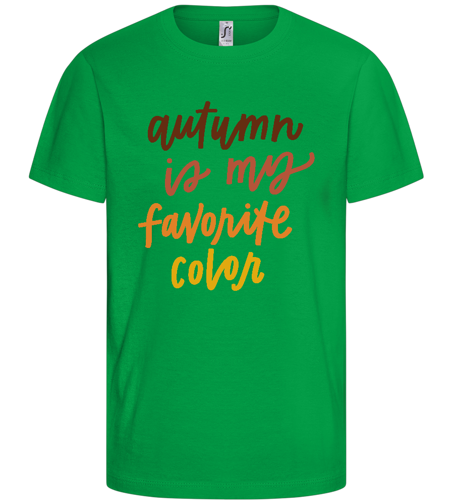 My Favorite Color is Autumn Design - Basic kids t-shirt_MEADOW GREEN_front