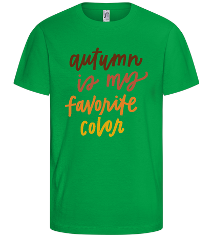 My Favorite Color is Autumn Design - Basic kids t-shirt_MEADOW GREEN_front