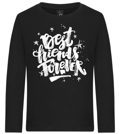 Graffiti BFF Design - Premium kids long sleeve t-shirt_DEEP BLACK_front