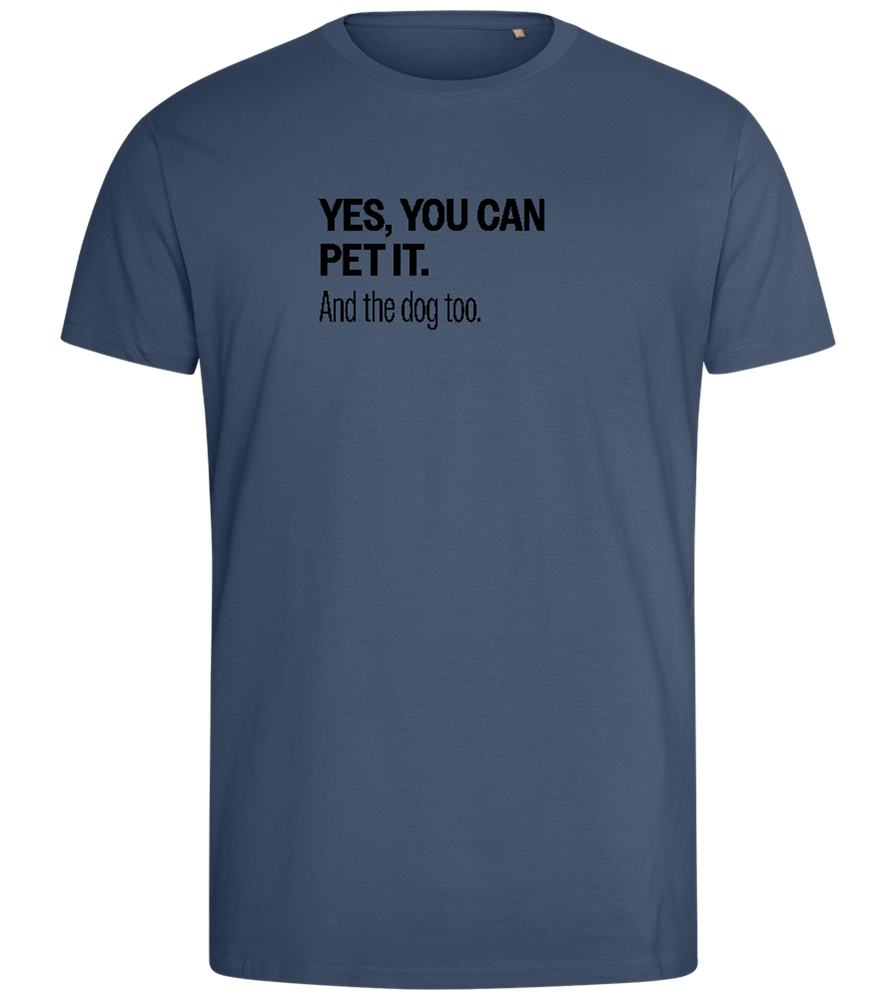 You Can Pet It Design - Comfort men's fitted t-shirt_DENIM_front