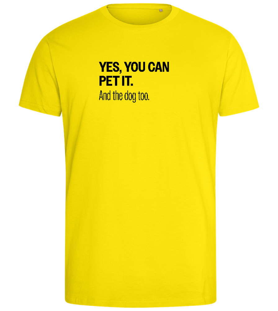 You Can Pet It Design - Comfort men's fitted t-shirt_YELLOW_front