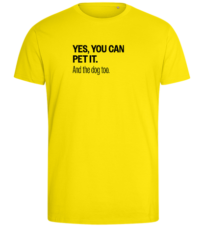 You Can Pet It Design - Comfort men's fitted t-shirt_YELLOW_front