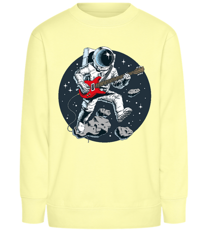 Astronaut Playing Guitar Design - Comfort Kids Sweater_AMARELO CLARO_front