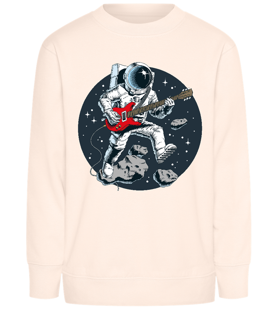 Astronaut Playing Guitar Design - Comfort Kids Sweater_LIGHT PEACH ROSE_front