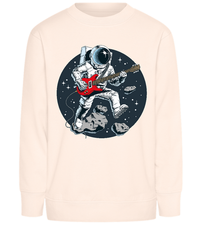 Astronaut Playing Guitar Design - Comfort Kids Sweater_LIGHT PEACH ROSE_front