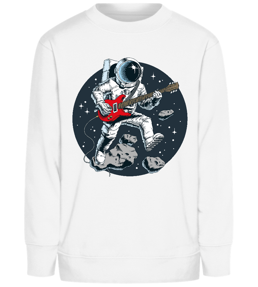 Astronaut Playing Guitar Design - Comfort Kids Sweater_WHITE_front