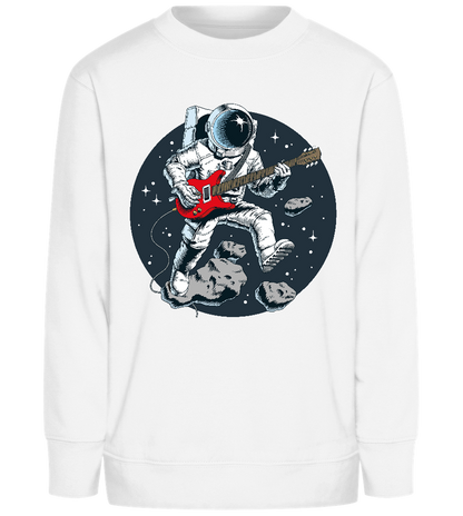 Astronaut Playing Guitar Design - Comfort Kids Sweater_WHITE_front