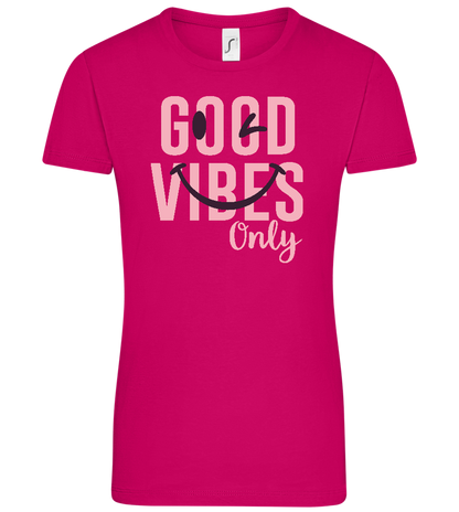 Good Vibes Only Smiley Design - Comfort women's t-shirt_FUCHSIA_front