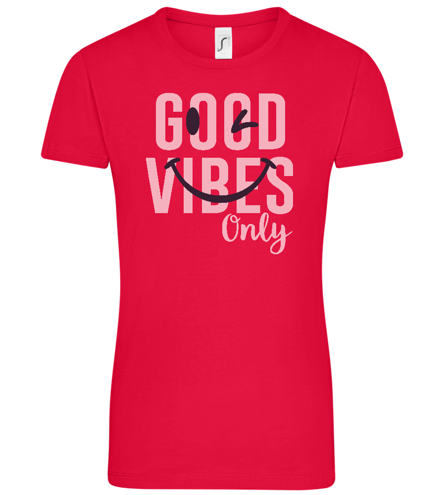 Good Vibes Only Smiley Design - Comfort women's t-shirt_RED_front