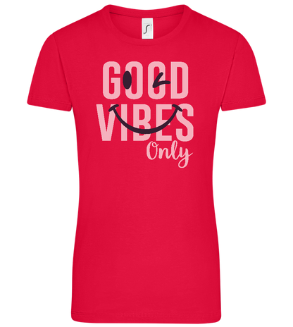 Good Vibes Only Smiley Design - Comfort women's t-shirt_RED_front