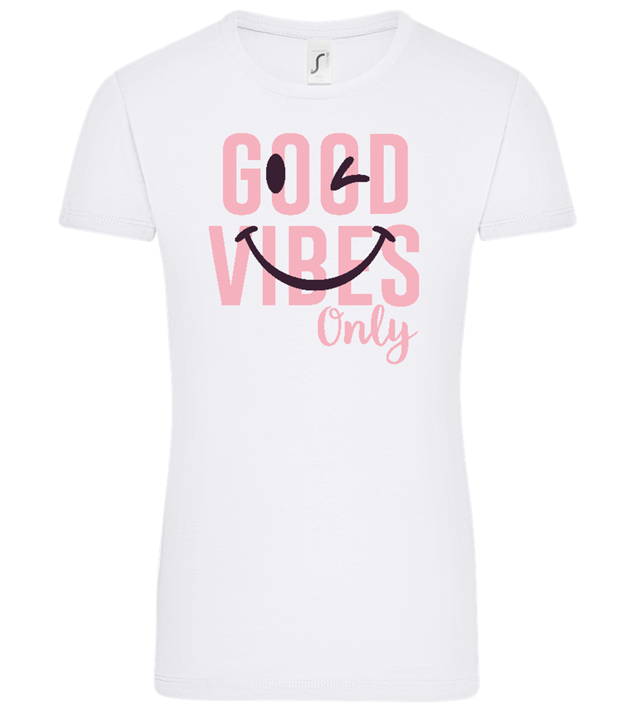 Good Vibes Only Smiley Design - Comfort women's t-shirt_WHITE_front