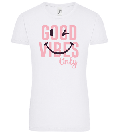 Good Vibes Only Smiley Design - Comfort women's t-shirt_WHITE_front