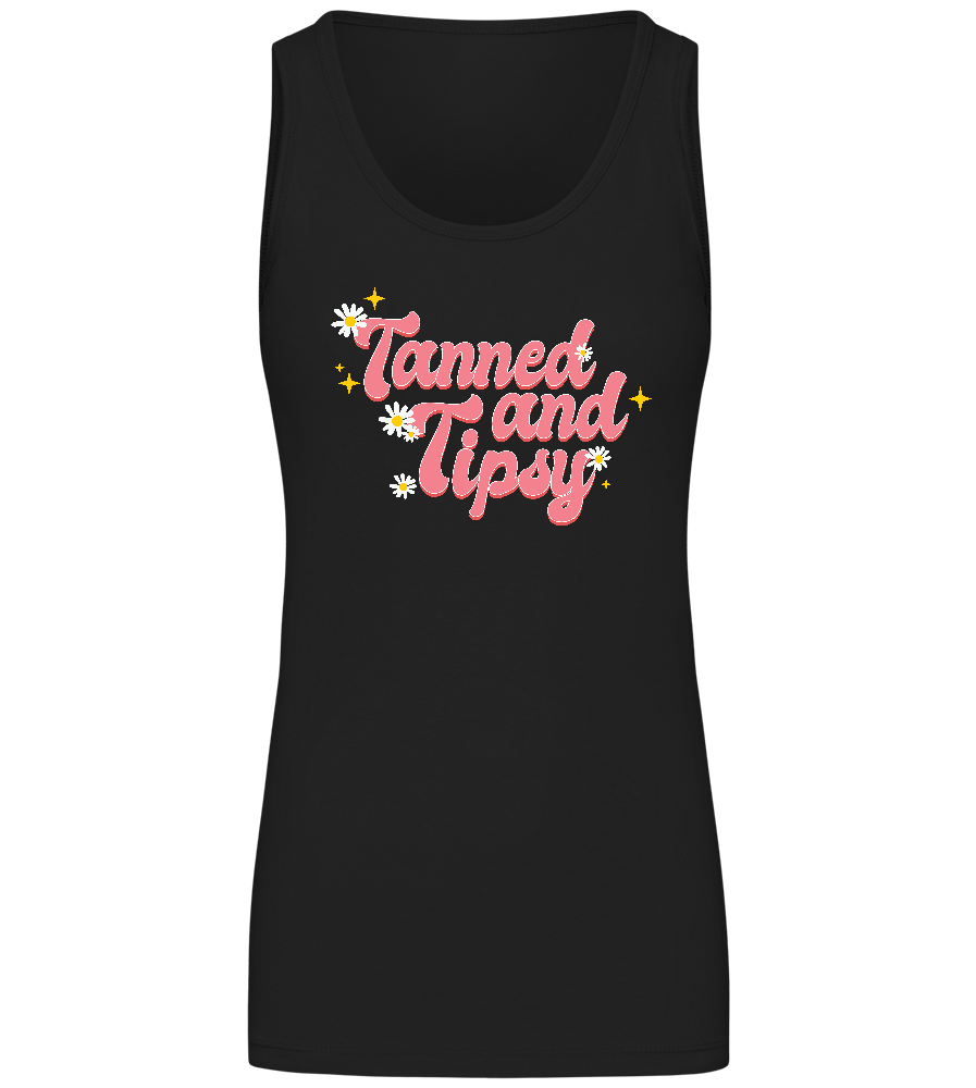 Tanned and Tipsy Design - Comfort women's tank top_DEEP BLACK_front