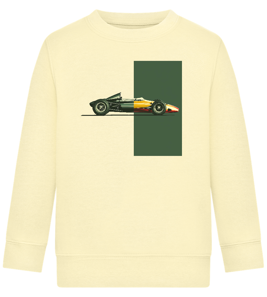 Retro F1 Design - Comfort Kids Sweater_AMARELO CLARO_front