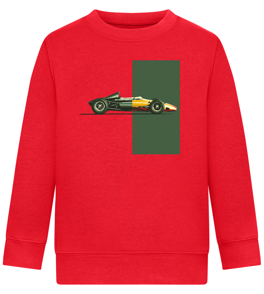 Retro F1 Design - Comfort Kids Sweater_BRIGHT RED_front